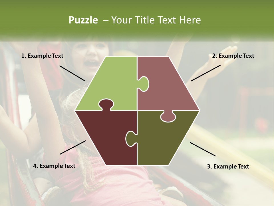 A Group Of Children Riding On Top Of A Slide PowerPoint Template