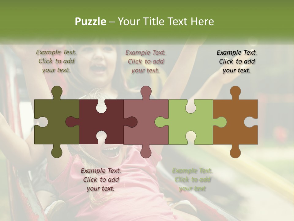 A Group Of Children Riding On Top Of A Slide PowerPoint Template