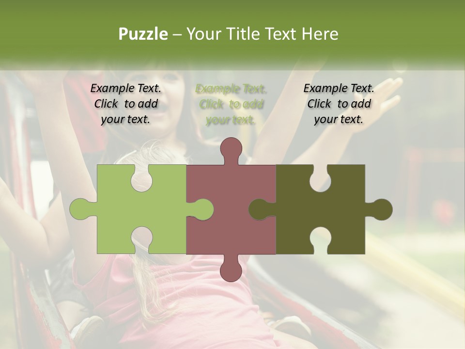 A Group Of Children Riding On Top Of A Slide PowerPoint Template