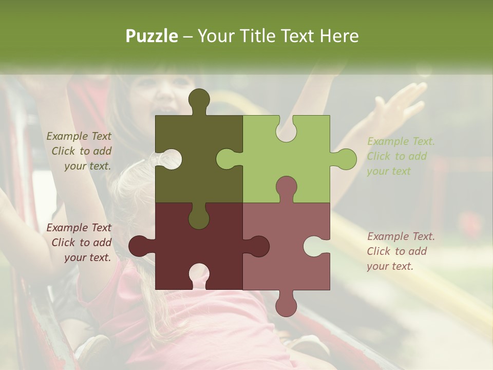 A Group Of Children Riding On Top Of A Slide PowerPoint Template