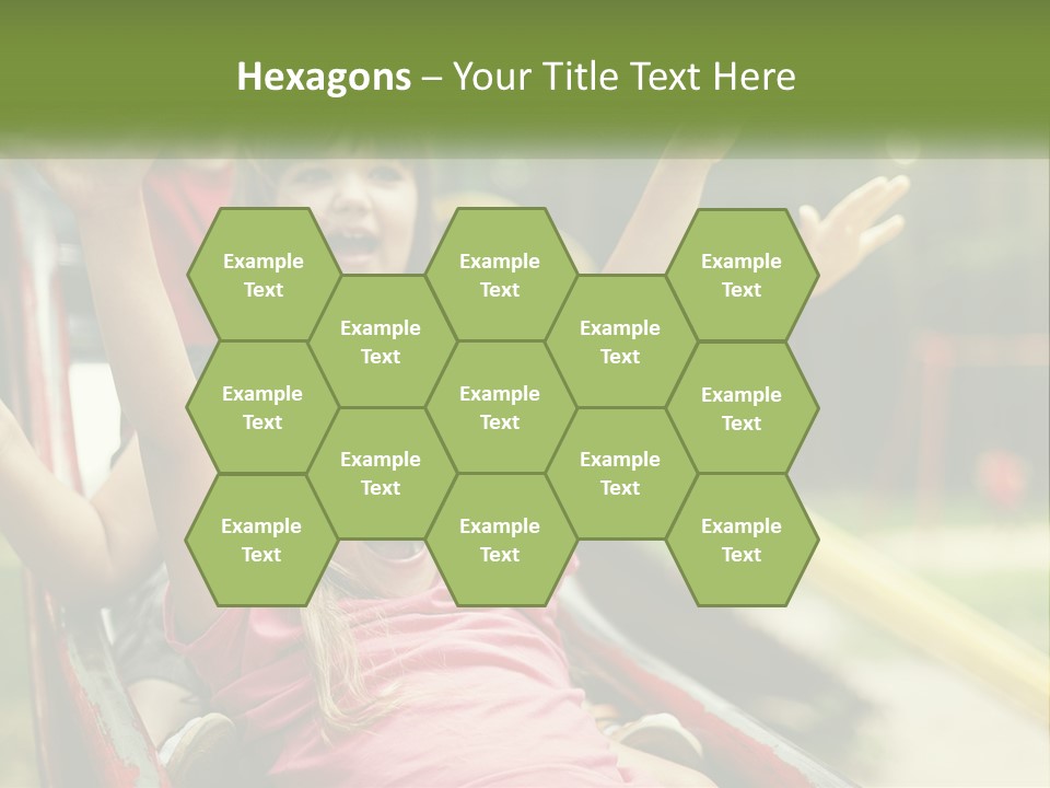 A Group Of Children Riding On Top Of A Slide PowerPoint Template