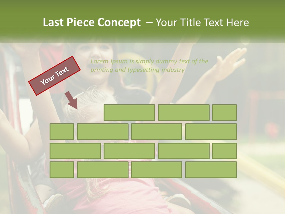 A Group Of Children Riding On Top Of A Slide PowerPoint Template