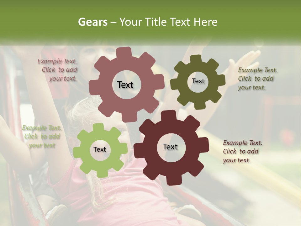 A Group Of Children Riding On Top Of A Slide PowerPoint Template