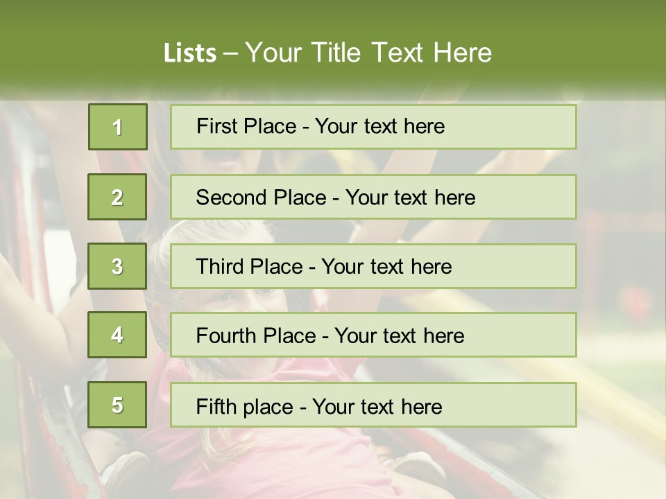 A Group Of Children Riding On Top Of A Slide PowerPoint Template