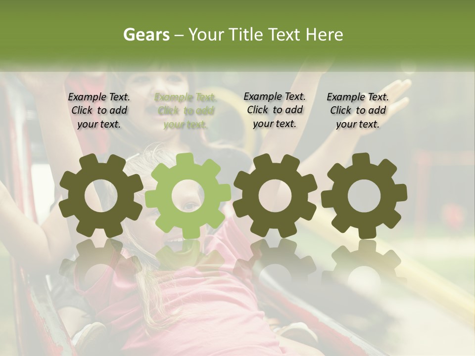 A Group Of Children Riding On Top Of A Slide PowerPoint Template