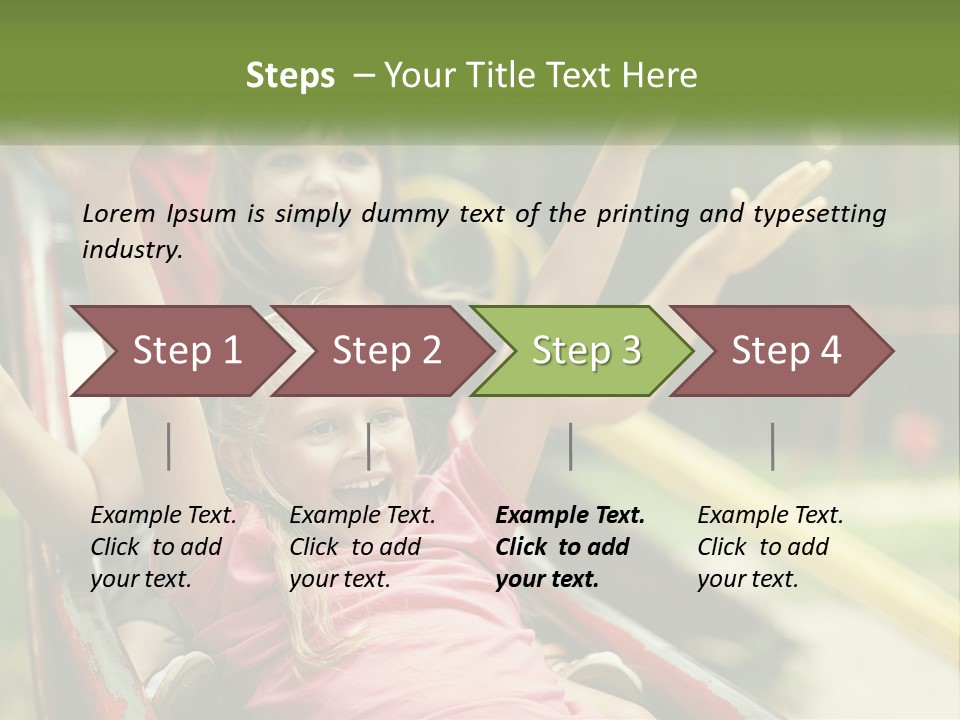 A Group Of Children Riding On Top Of A Slide PowerPoint Template