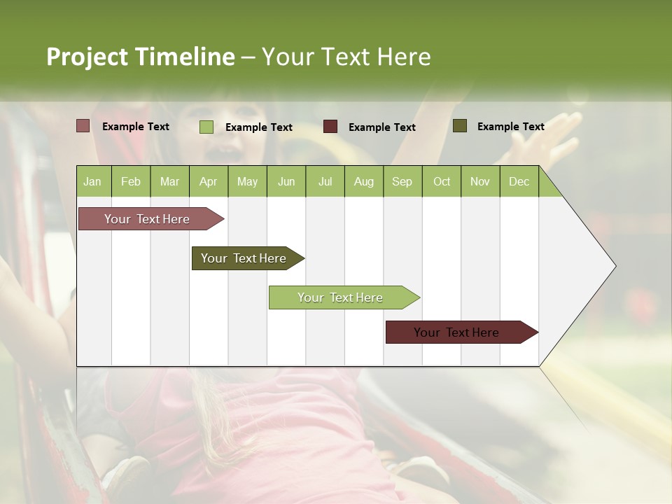 A Group Of Children Riding On Top Of A Slide PowerPoint Template