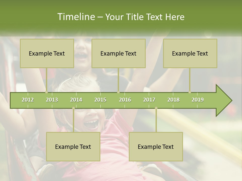 A Group Of Children Riding On Top Of A Slide PowerPoint Template