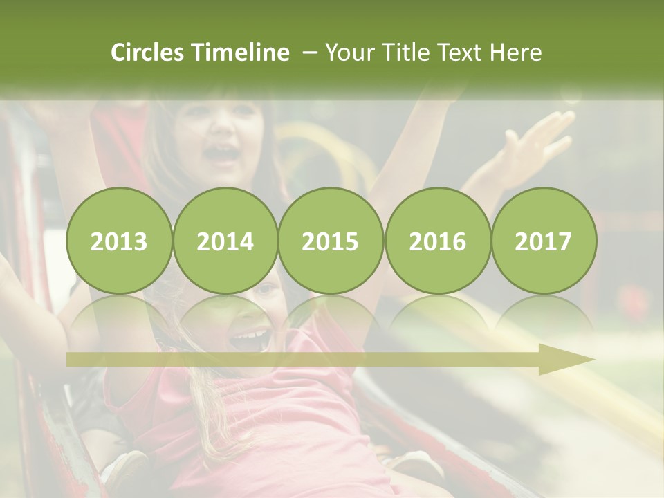 A Group Of Children Riding On Top Of A Slide PowerPoint Template