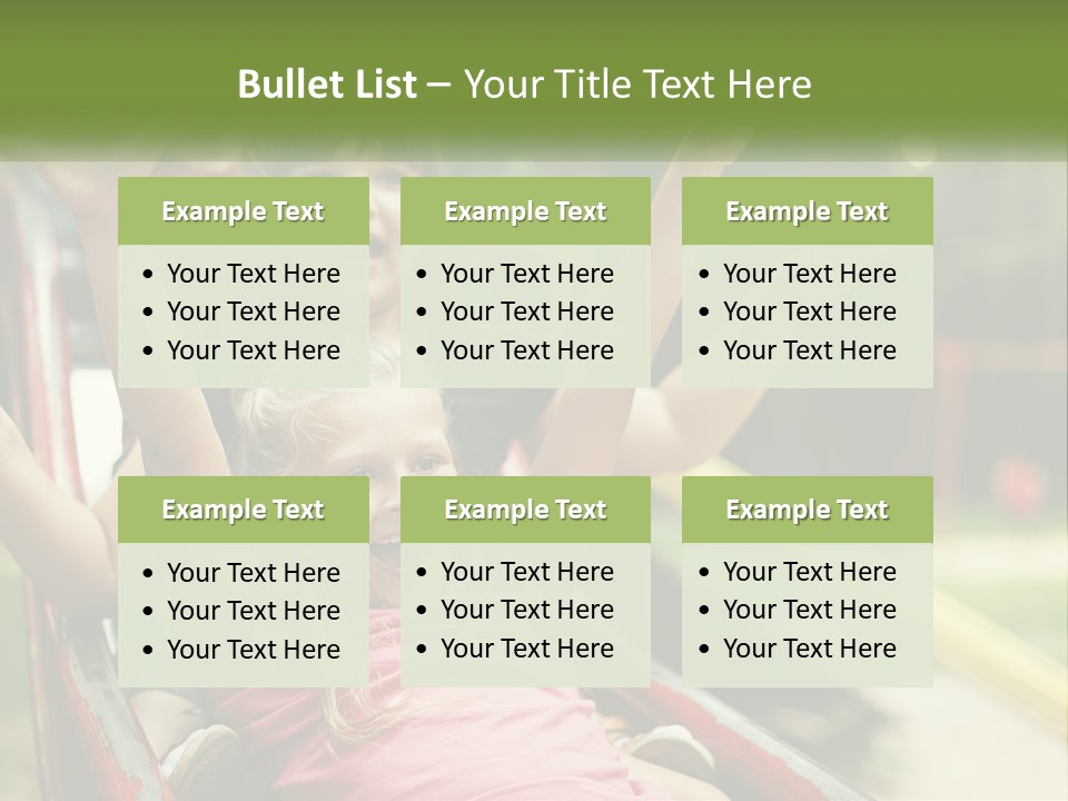 A Group Of Children Riding On Top Of A Slide PowerPoint Template