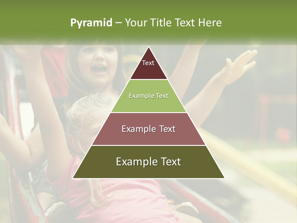 A Group Of Children Riding On Top Of A Slide PowerPoint Template