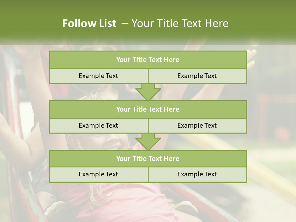 A Group Of Children Riding On Top Of A Slide PowerPoint Template