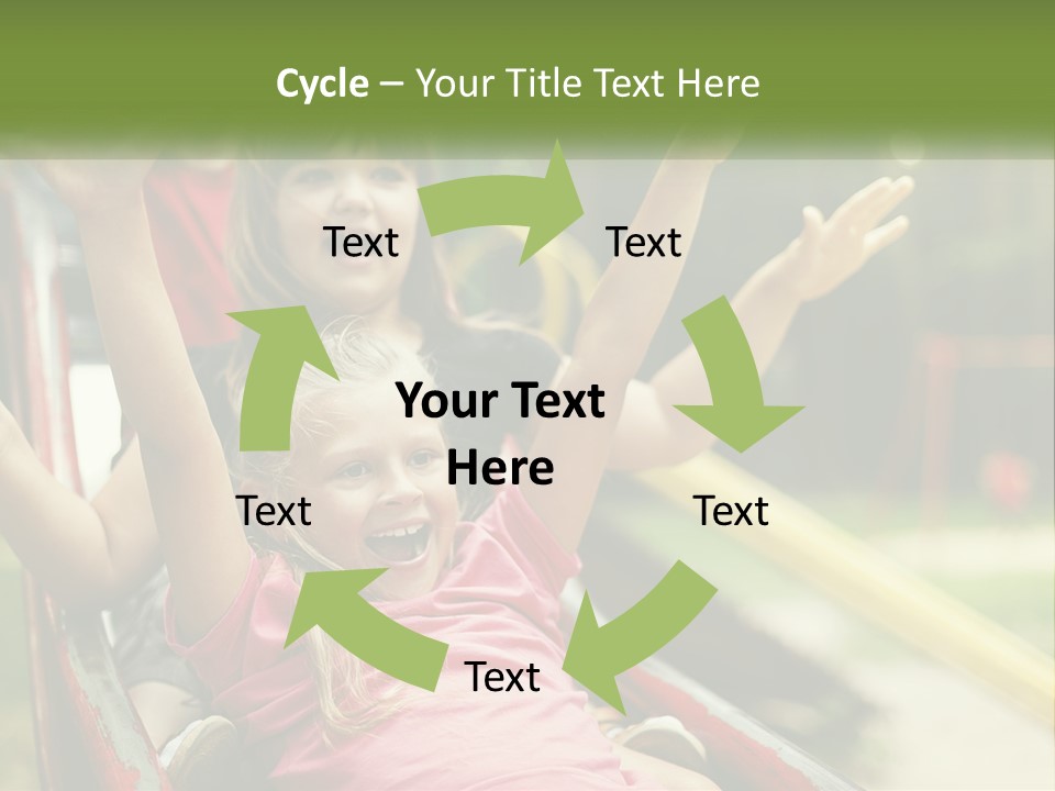 A Group Of Children Riding On Top Of A Slide PowerPoint Template