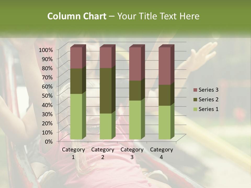 A Group Of Children Riding On Top Of A Slide PowerPoint Template
