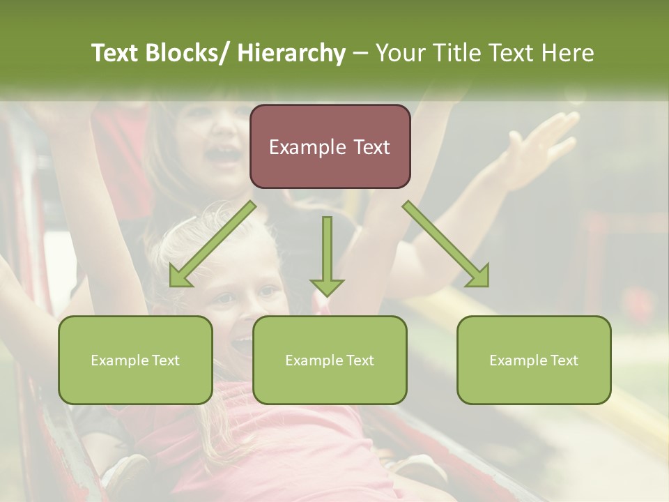 A Group Of Children Riding On Top Of A Slide PowerPoint Template