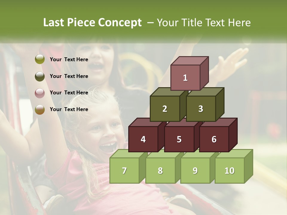 A Group Of Children Riding On Top Of A Slide PowerPoint Template