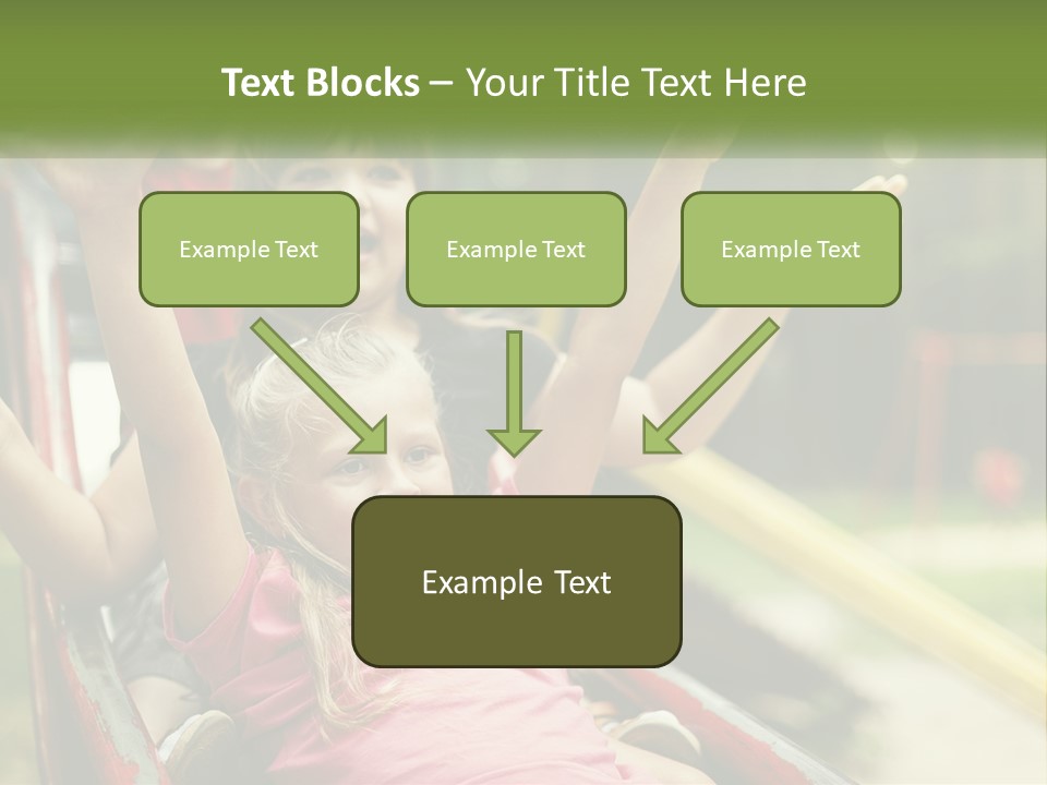 A Group Of Children Riding On Top Of A Slide PowerPoint Template