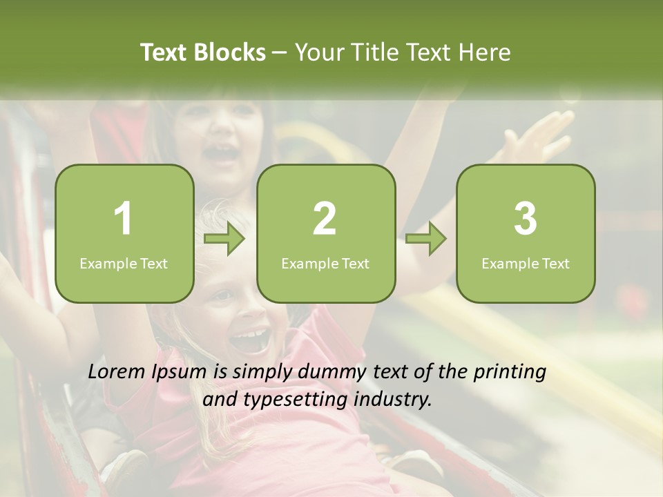 A Group Of Children Riding On Top Of A Slide PowerPoint Template