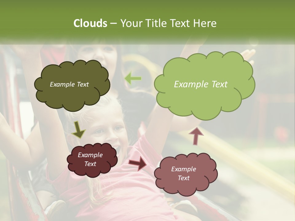 A Group Of Children Riding On Top Of A Slide PowerPoint Template