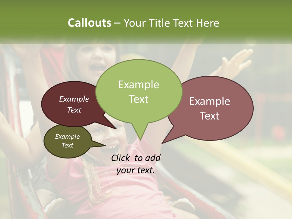 A Group Of Children Riding On Top Of A Slide PowerPoint Template