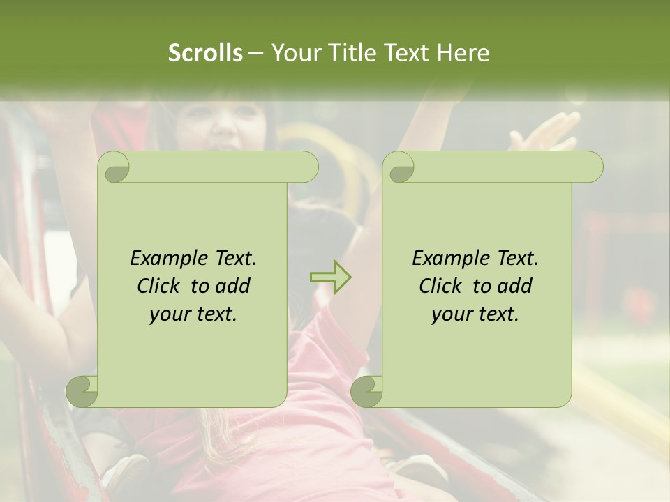 A Group Of Children Riding On Top Of A Slide PowerPoint Template