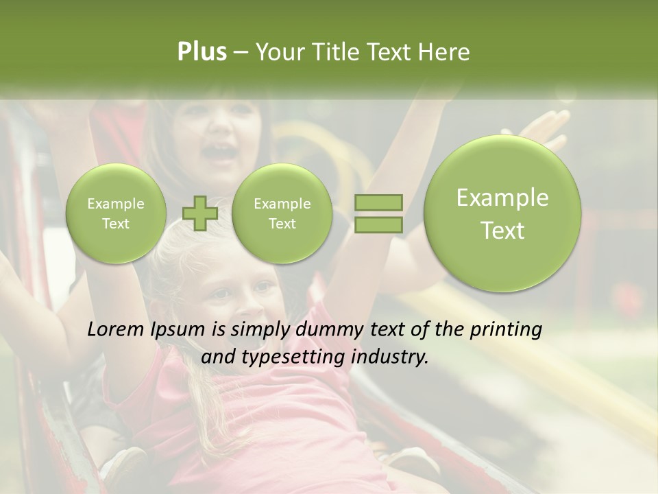 A Group Of Children Riding On Top Of A Slide PowerPoint Template