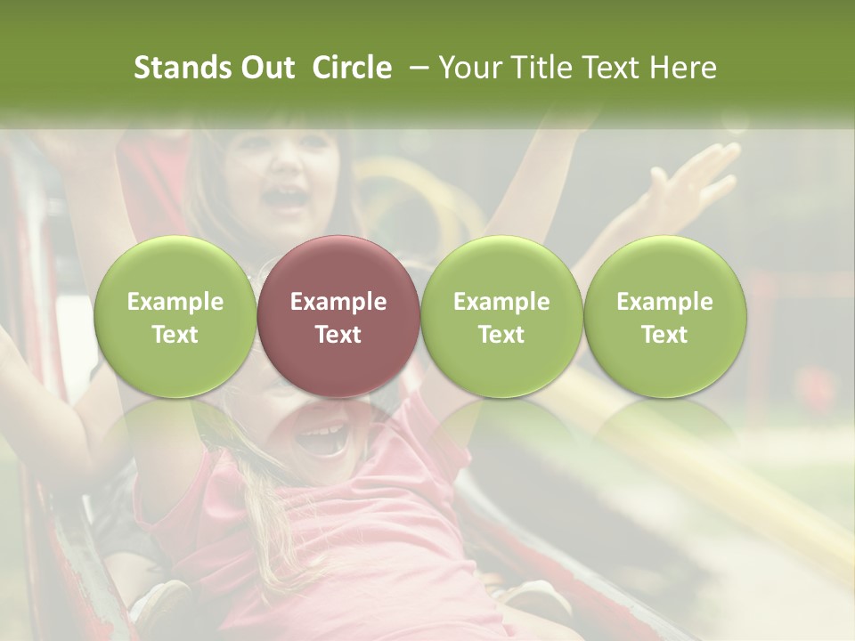 A Group Of Children Riding On Top Of A Slide PowerPoint Template