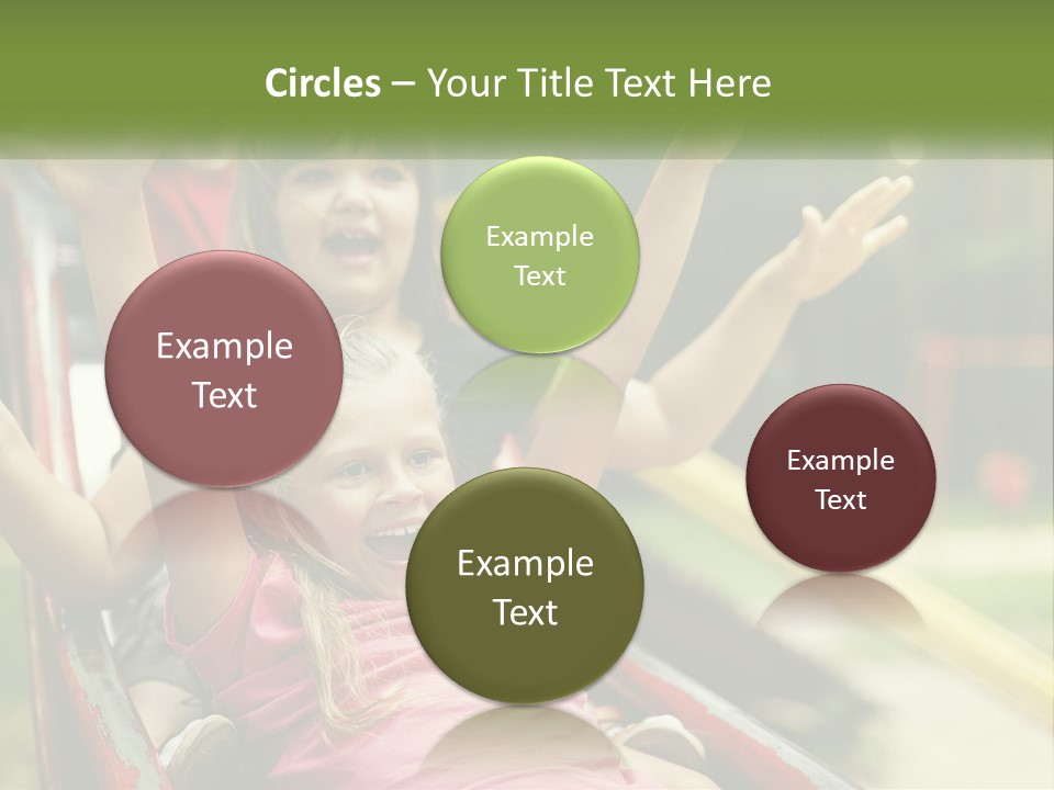 A Group Of Children Riding On Top Of A Slide PowerPoint Template
