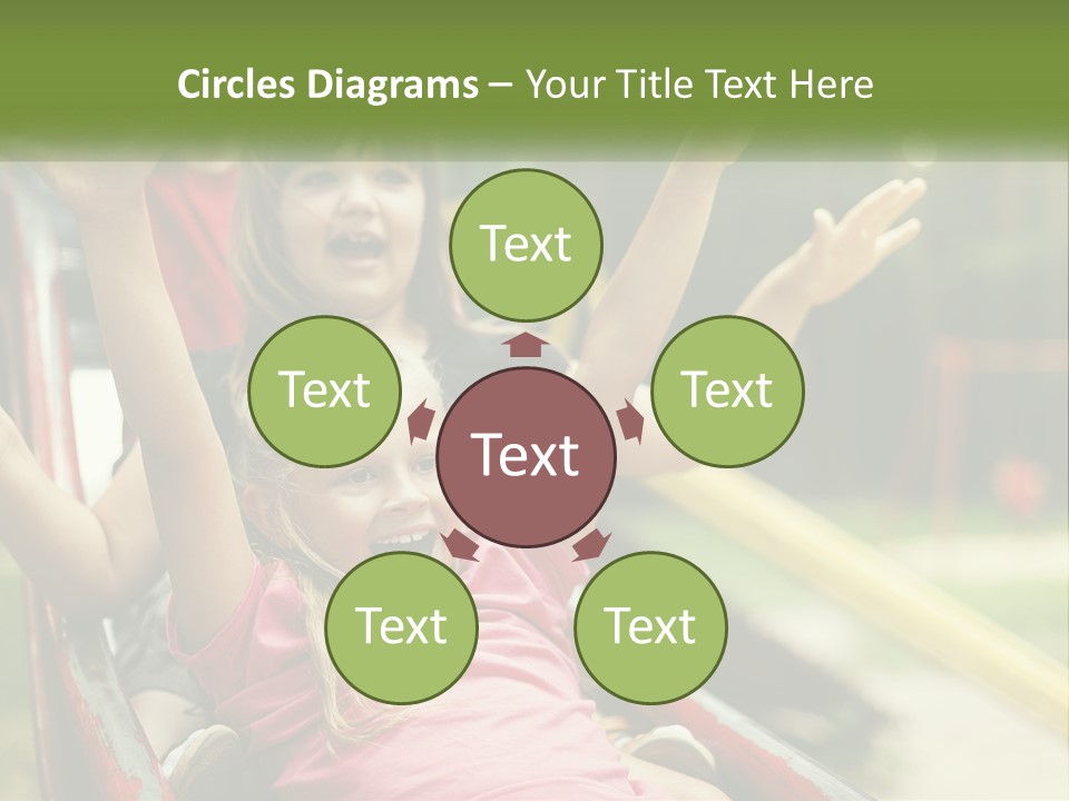 A Group Of Children Riding On Top Of A Slide PowerPoint Template