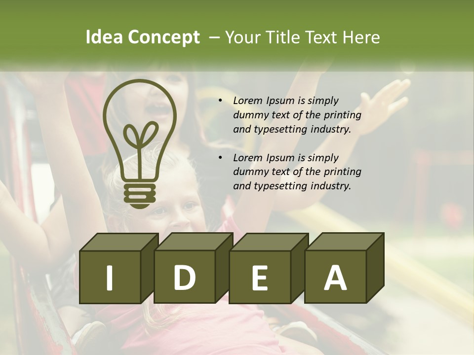 A Group Of Children Riding On Top Of A Slide PowerPoint Template