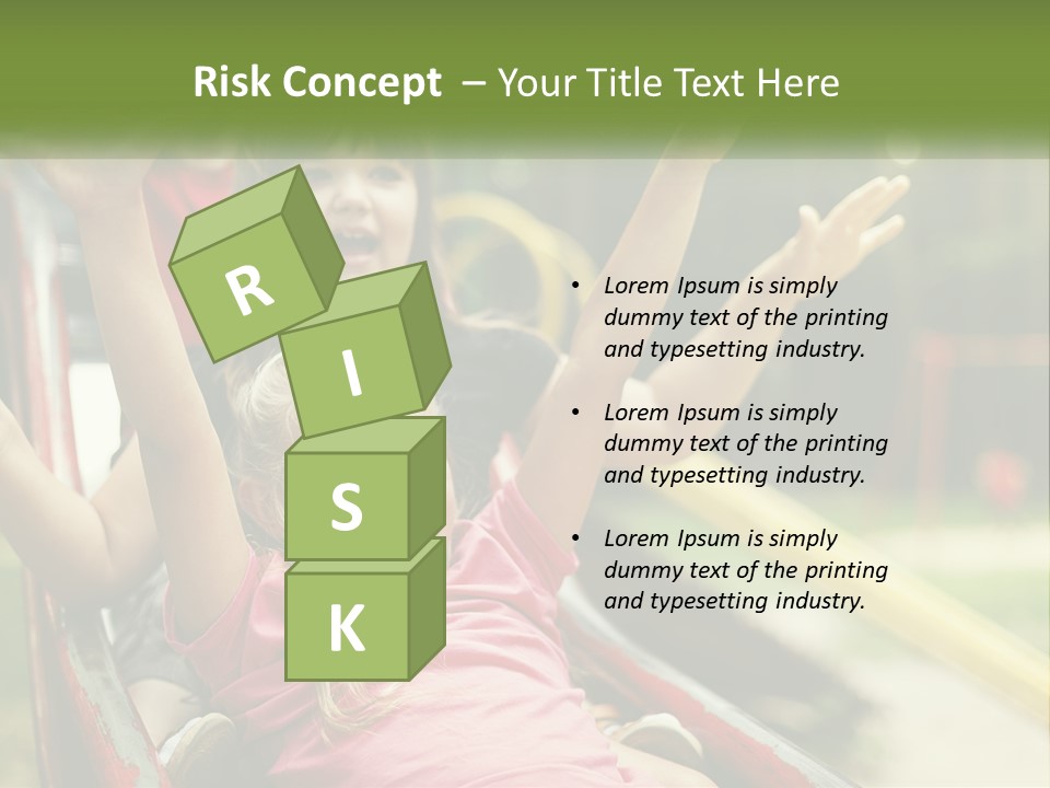 A Group Of Children Riding On Top Of A Slide PowerPoint Template