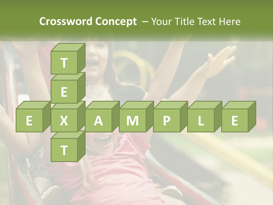 A Group Of Children Riding On Top Of A Slide PowerPoint Template