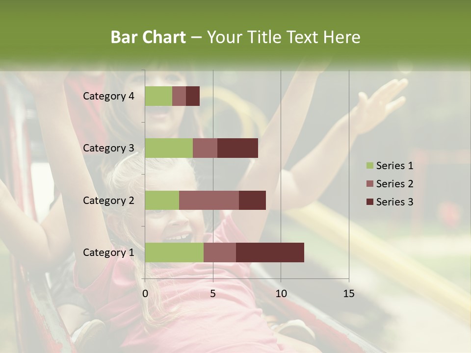 A Group Of Children Riding On Top Of A Slide PowerPoint Template