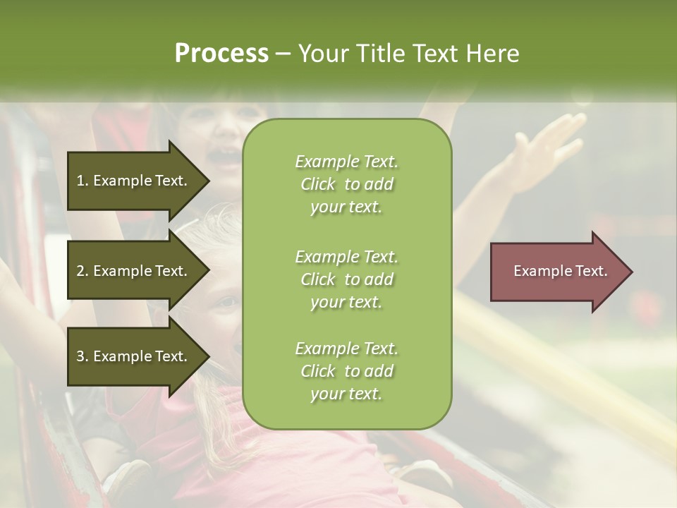A Group Of Children Riding On Top Of A Slide PowerPoint Template