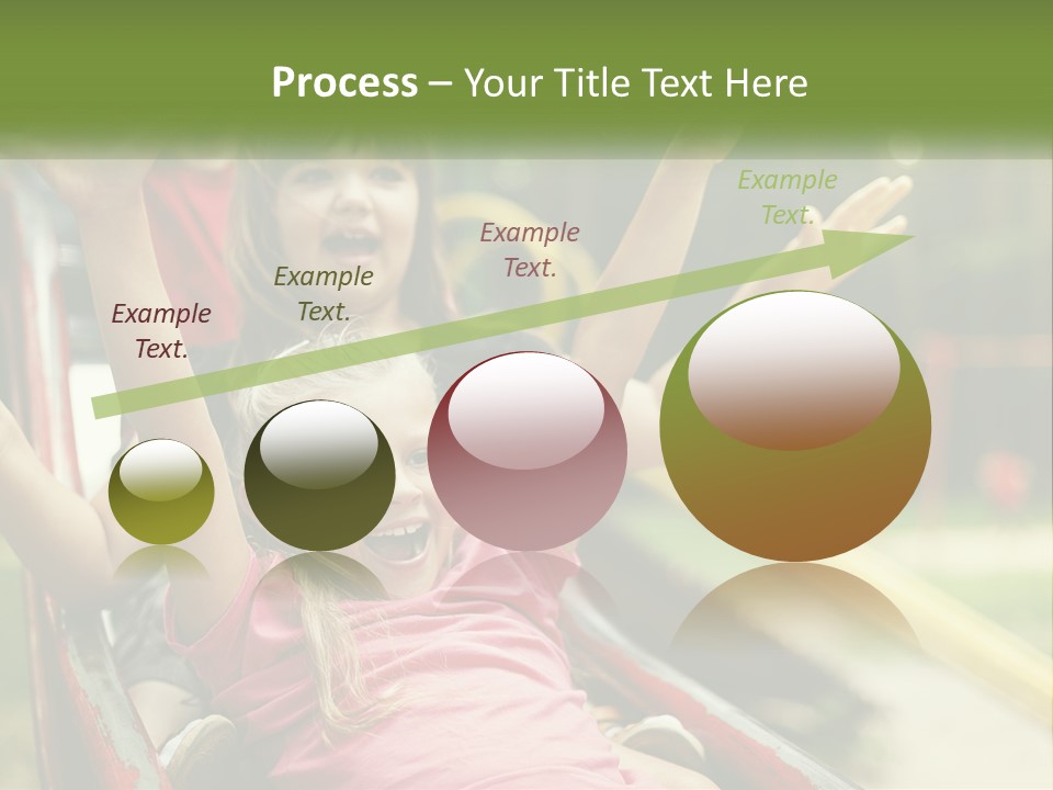 A Group Of Children Riding On Top Of A Slide PowerPoint Template