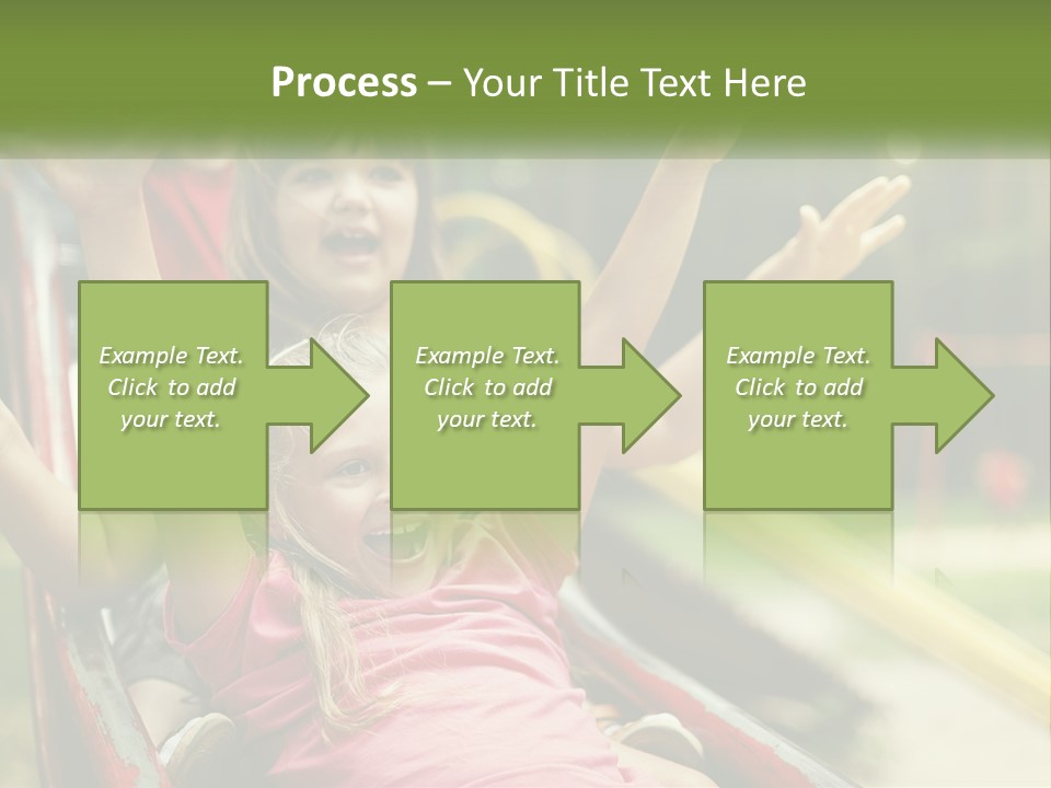 A Group Of Children Riding On Top Of A Slide PowerPoint Template