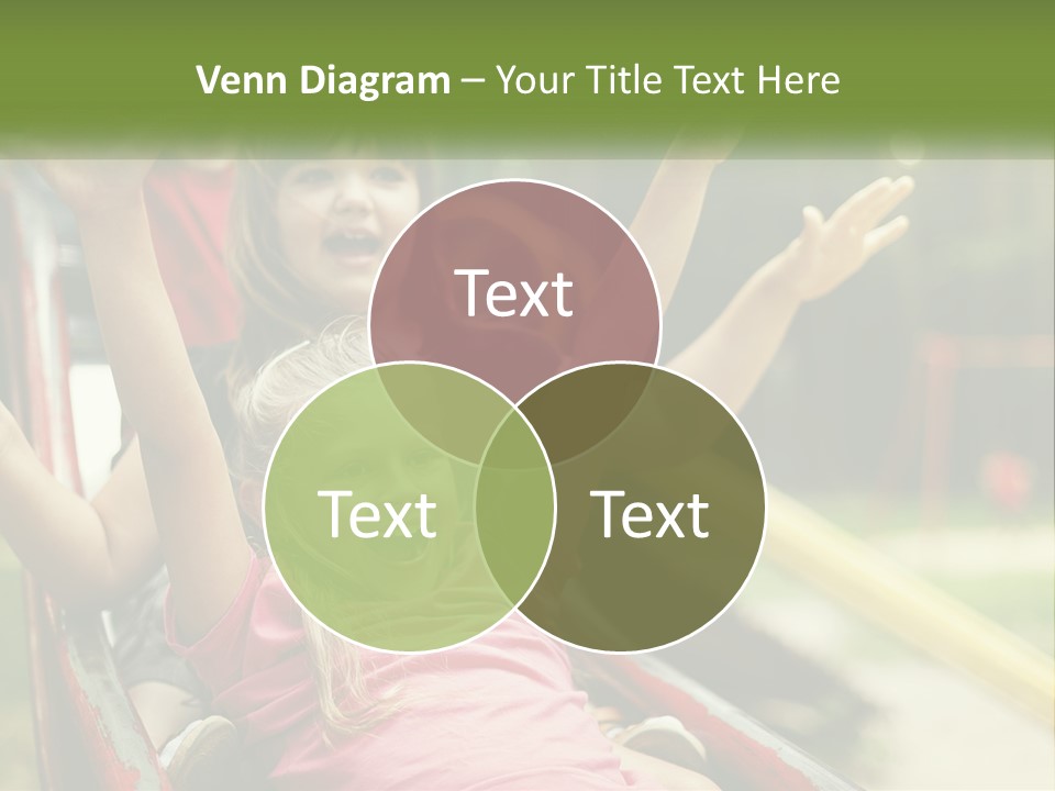 A Group Of Children Riding On Top Of A Slide PowerPoint Template