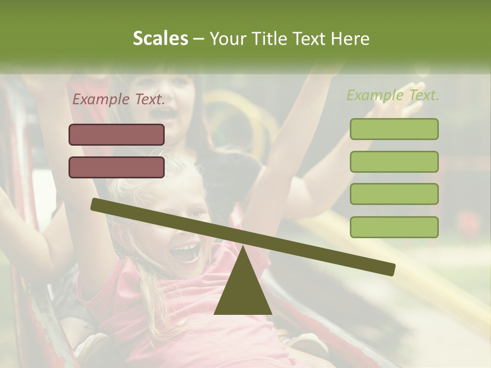 A Group Of Children Riding On Top Of A Slide PowerPoint Template