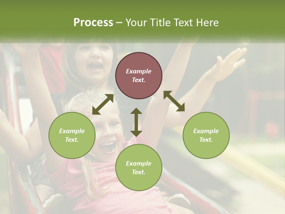 A Group Of Children Riding On Top Of A Slide PowerPoint Template