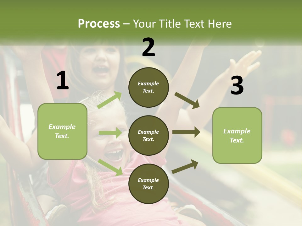 A Group Of Children Riding On Top Of A Slide PowerPoint Template