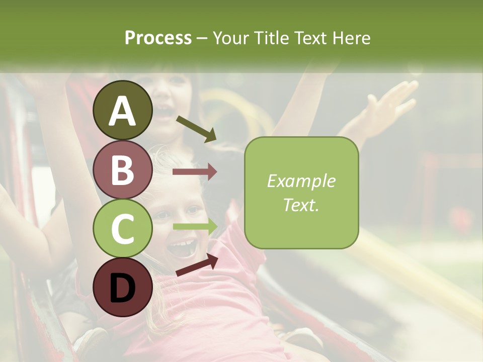 A Group Of Children Riding On Top Of A Slide PowerPoint Template