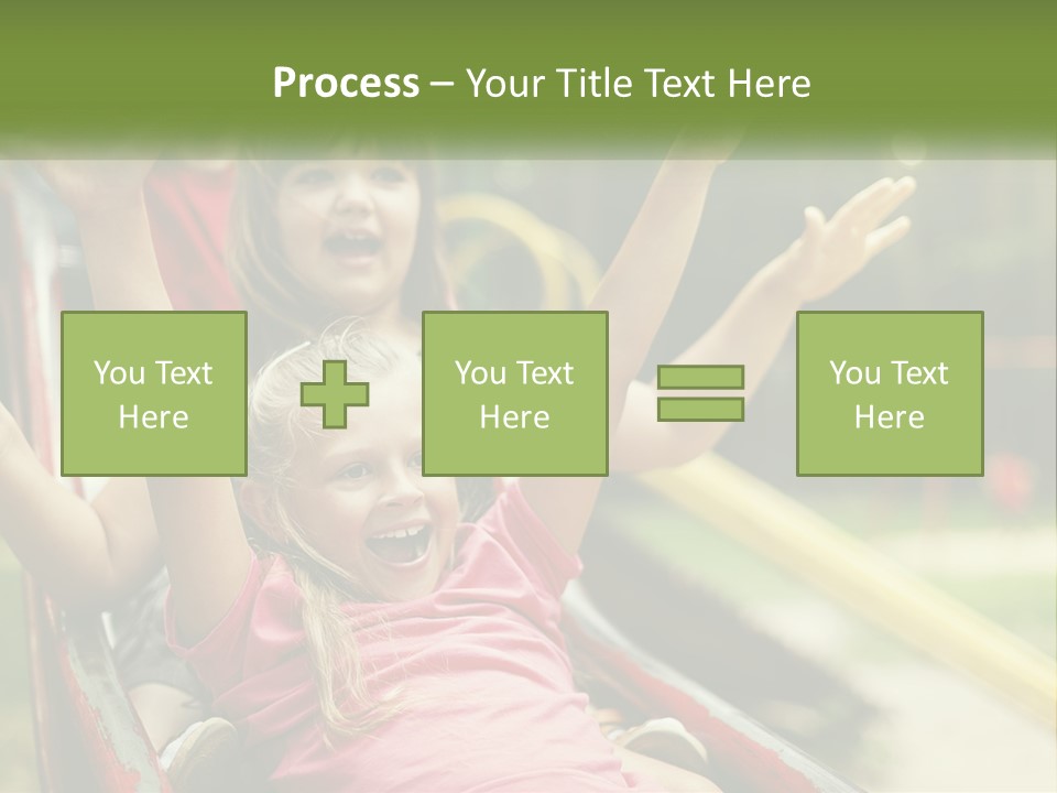 A Group Of Children Riding On Top Of A Slide PowerPoint Template