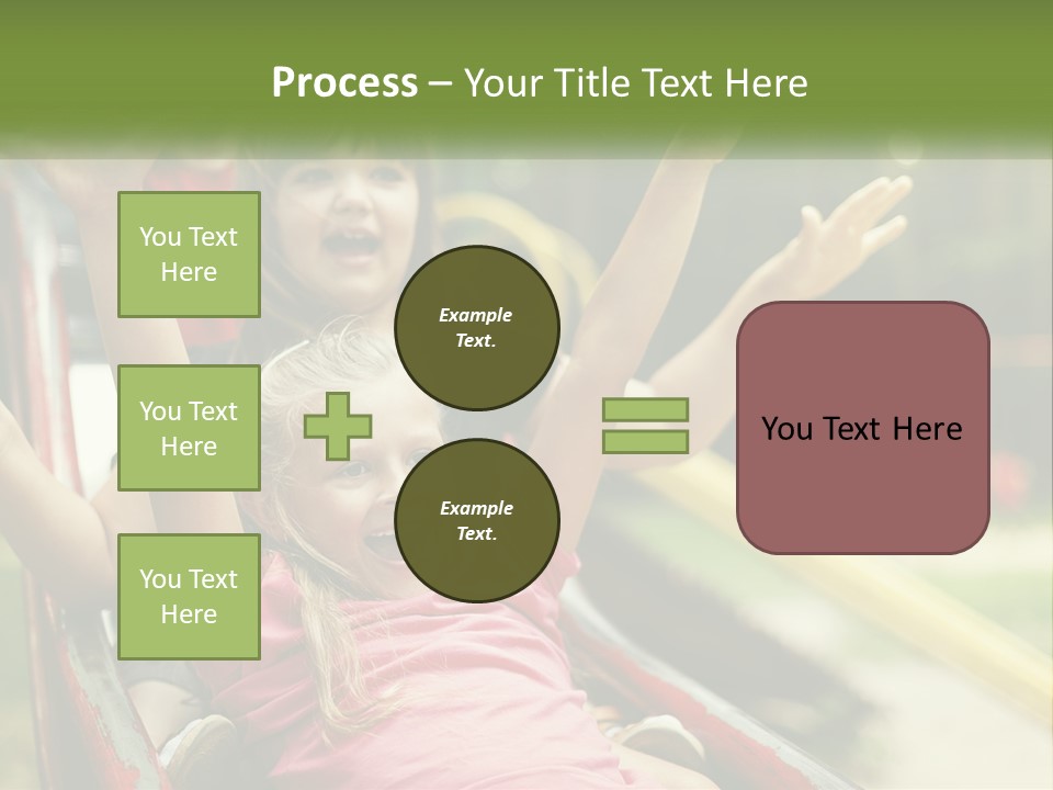 A Group Of Children Riding On Top Of A Slide PowerPoint Template