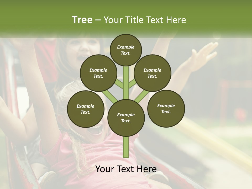 A Group Of Children Riding On Top Of A Slide PowerPoint Template