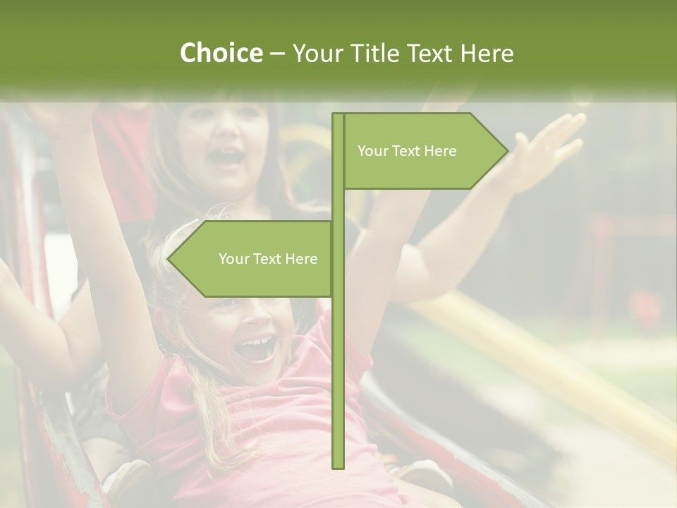 A Group Of Children Riding On Top Of A Slide PowerPoint Template