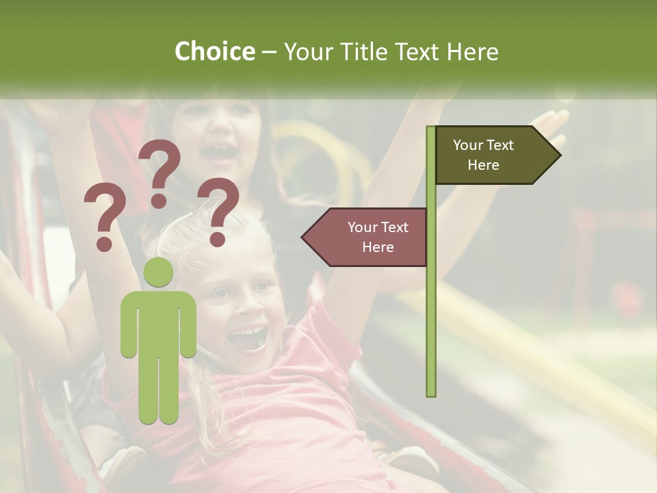 A Group Of Children Riding On Top Of A Slide PowerPoint Template