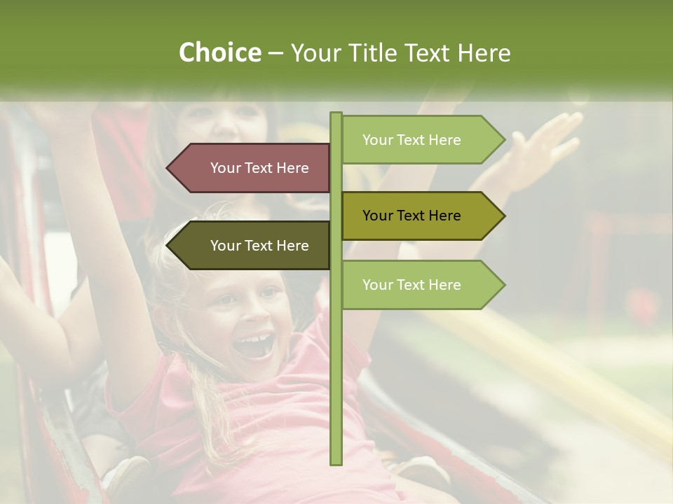 A Group Of Children Riding On Top Of A Slide PowerPoint Template