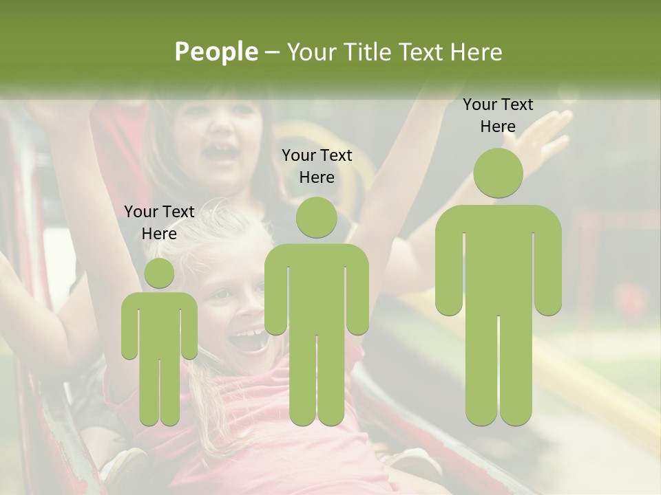 A Group Of Children Riding On Top Of A Slide PowerPoint Template