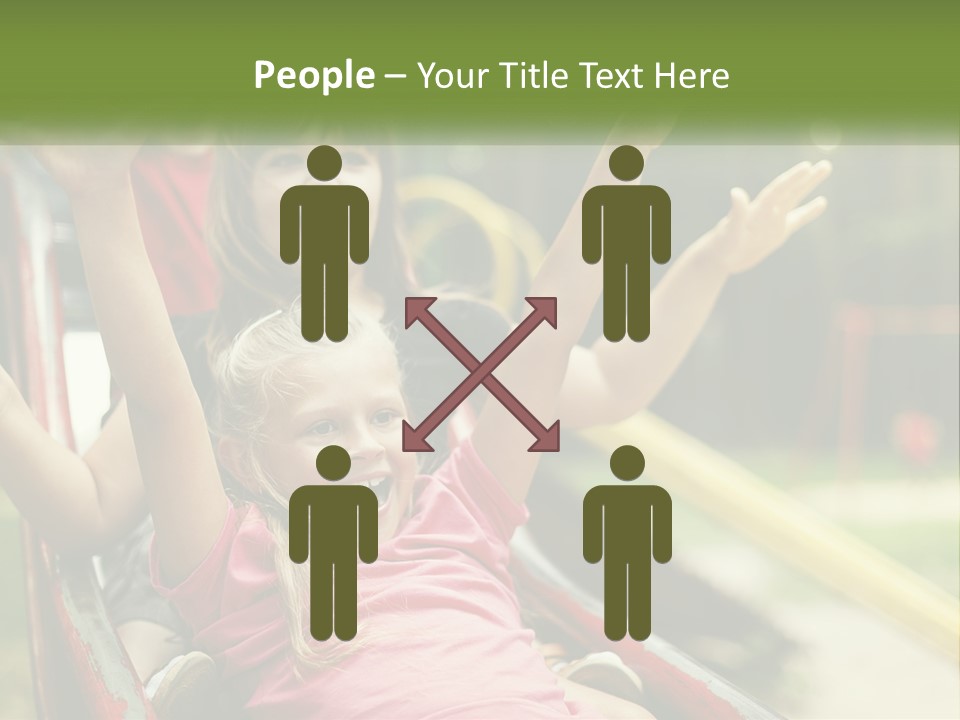A Group Of Children Riding On Top Of A Slide PowerPoint Template