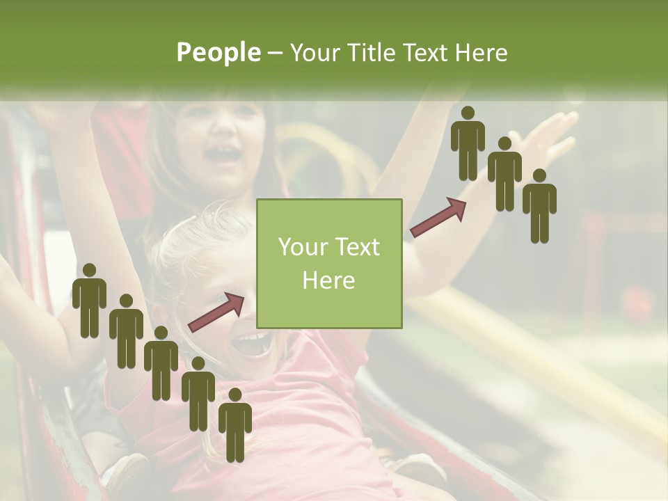 A Group Of Children Riding On Top Of A Slide PowerPoint Template